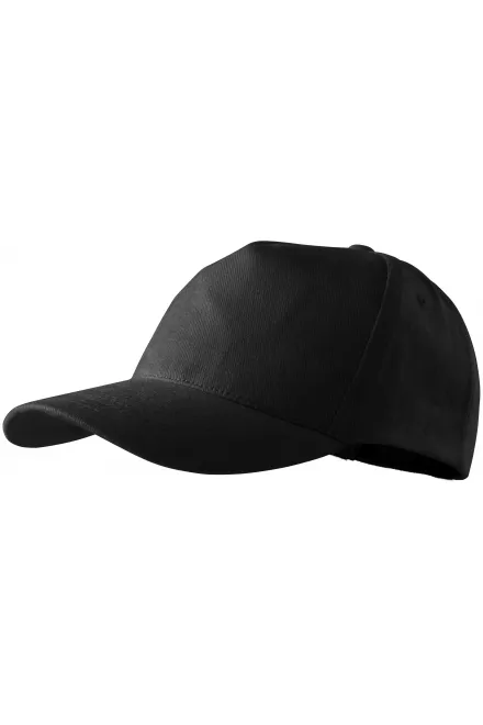 5-Panel-Baseballmütze, schwarz