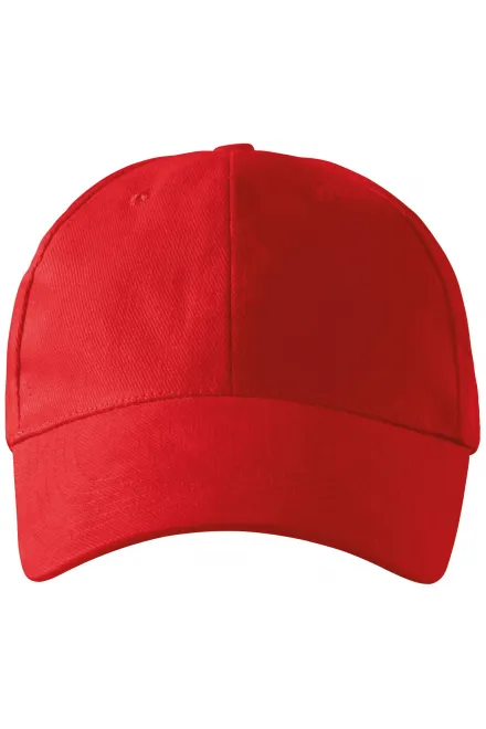 6-Panel-Baseballmütze - rot, einstellbar
