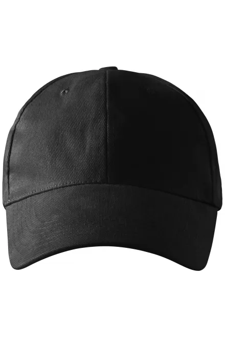 6-Panel-Baseballmütze - schwarz, einstellbar