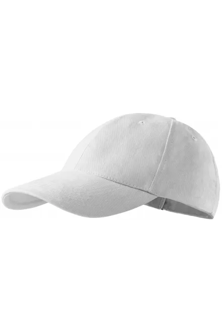 6-Panel-Baseballmütze, weiß