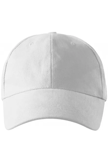 6-Panel-Baseballmütze - weiß, einstellbar