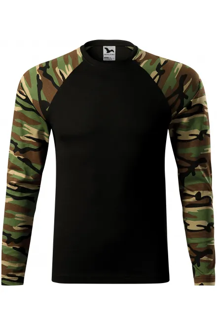 Camouflage T-Shirt mit langen Ärmeln - Tarnung braun, XS