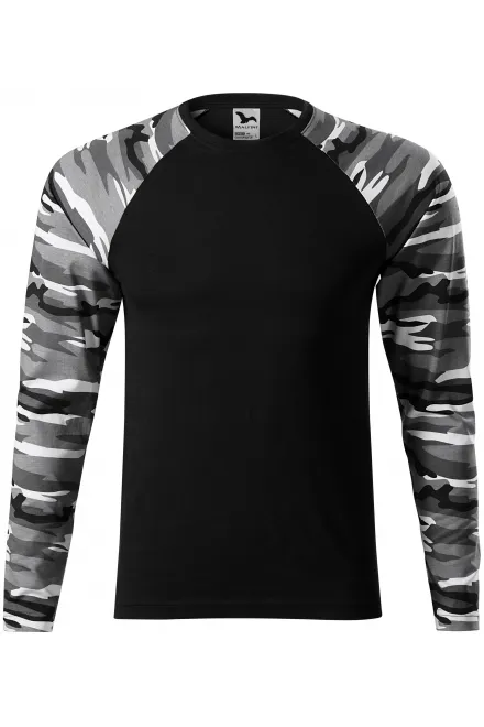 Camouflage T-Shirt mit langen Ärmeln - Tarngrau, XS