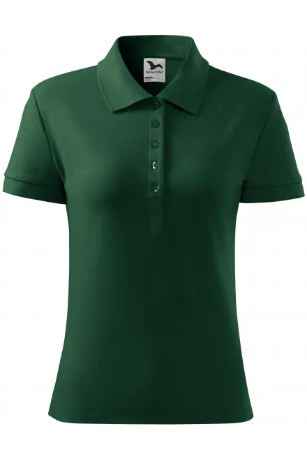 Damen einfaches Poloshirt - Flaschengrün, S