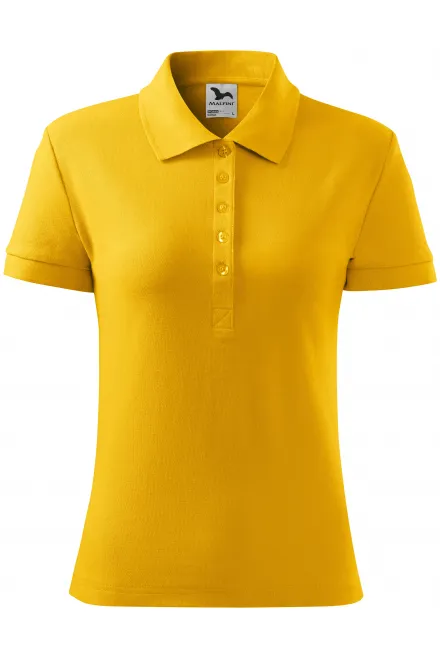 Damen einfaches Poloshirt - gelb, S