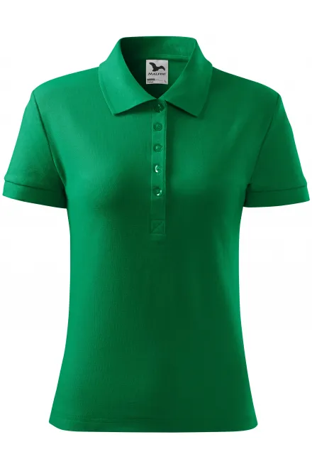 Damen einfaches Poloshirt - Grasgrün, S
