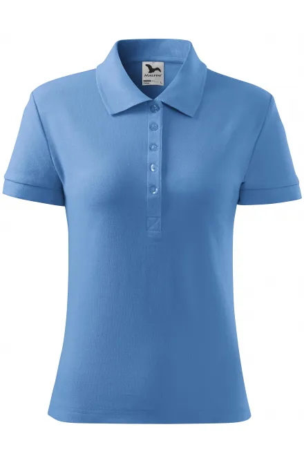Damen einfaches Poloshirt - Himmelblau, S