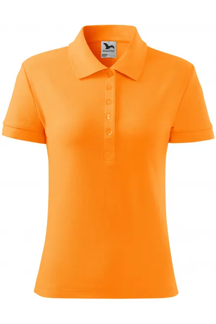 Damen einfaches Poloshirt - Mandarine, S