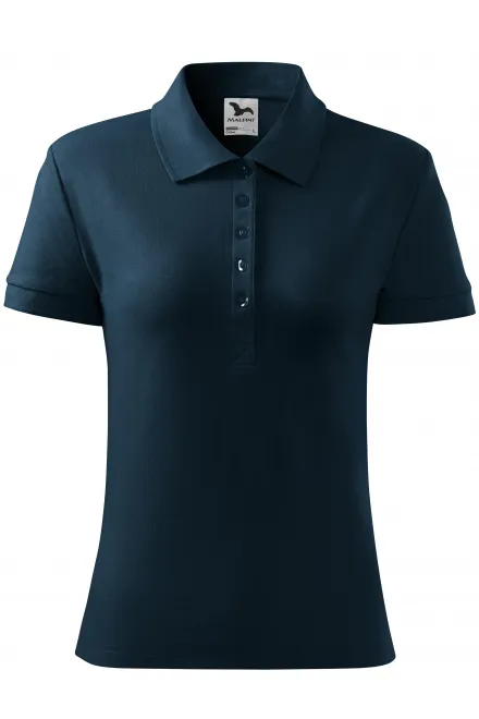 Damen einfaches Poloshirt - dunkelblau, S