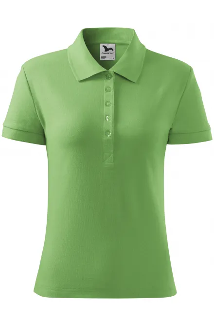 Damen einfaches Poloshirt - erbsengrün, S