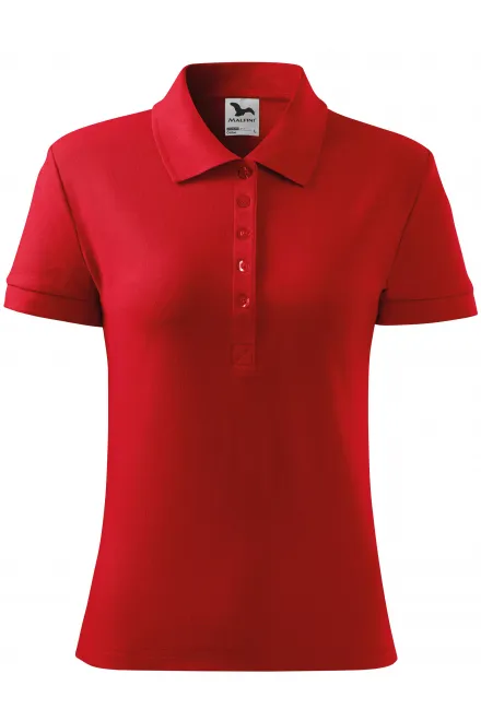 Damen einfaches Poloshirt - rot, S