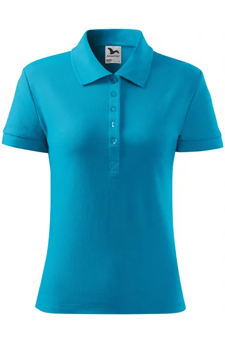 Damen einfaches Poloshirt - türkis, S