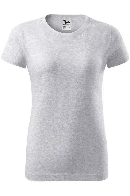 Damen einfaches T-Shirt - hellgrauer Marmor, XS