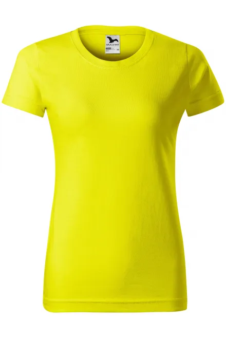 Damen einfaches T-Shirt - zitronengelb, XS