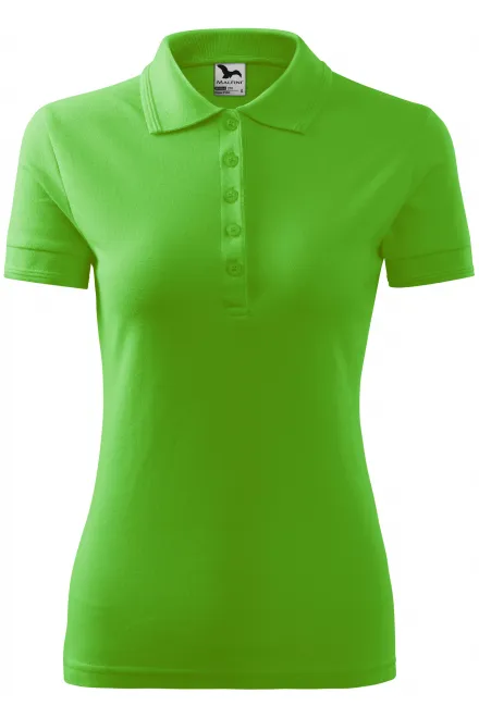 Damen elegantes Poloshirt - Apfelgrün, XL