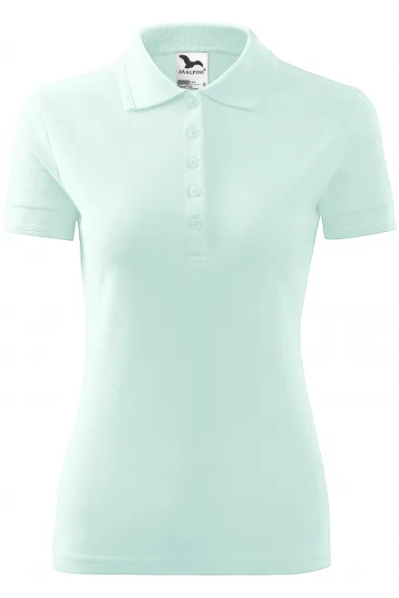 Damen elegantes Poloshirt - eisgrün, XL