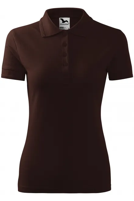 Damen elegantes Poloshirt - Kaffee, XL
