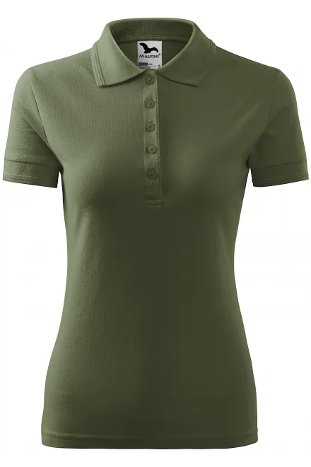 Damen elegantes Poloshirt - khaki, XL