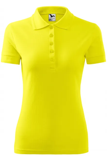 Damen elegantes Poloshirt - zitronengelb, XL