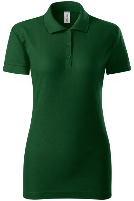 Damen eng anliegendes Poloshirt - Flaschengrün, S