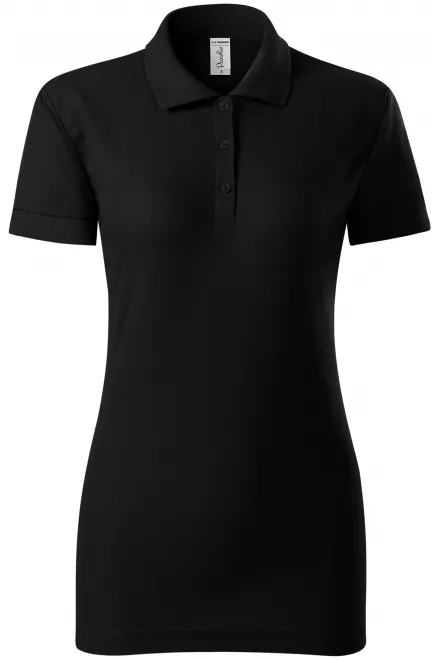 Damen eng anliegendes Poloshirt - schwarz, S