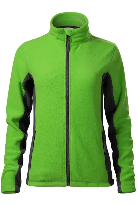 Damen Fleece-Kontrastjacke - Apfelgrün, XS
