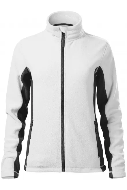 Damen Fleece-Kontrastjacke - weiß, XS