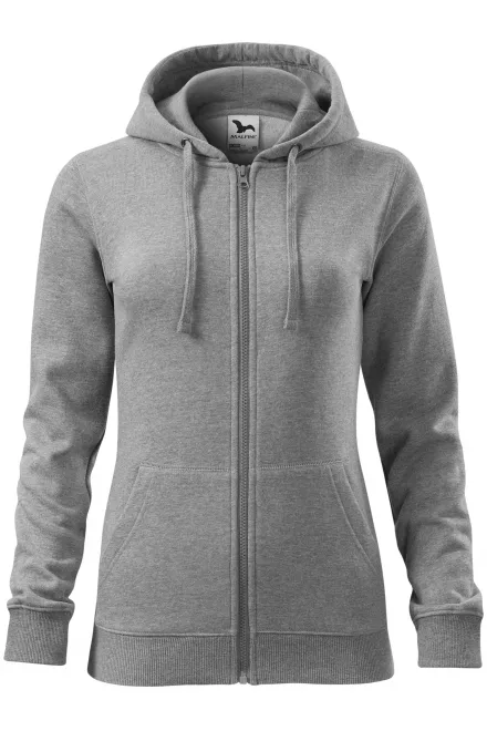 Damen Hoodie mit Kapuze - dunkelgrauer Marmor, XS