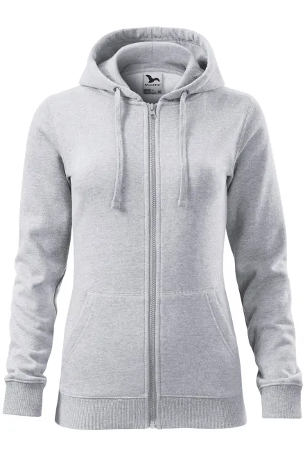 Damen Hoodie mit Kapuze - hellgrauer Marmor, XS