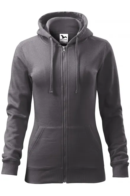 Damen Hoodie mit Kapuze - stahlgrau, XS