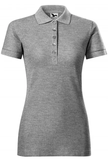 Damen Poloshirt - dunkelgrauer Marmor, S