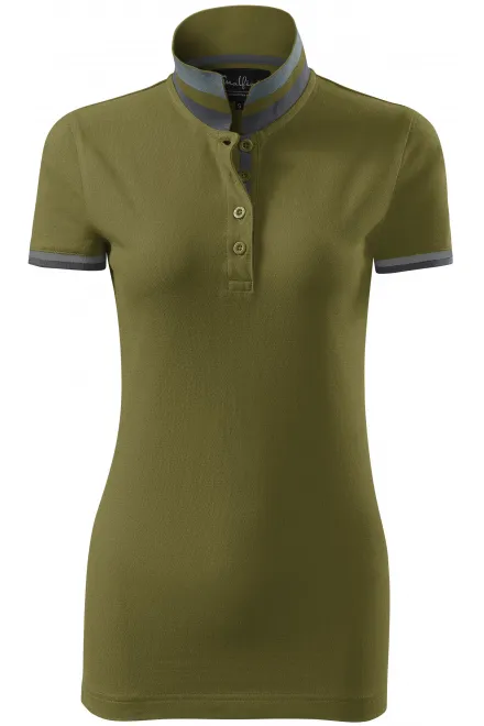 Damen Poloshirt mit Stehkragen - Avocado, XS