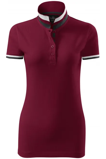 Damen Poloshirt mit Stehkragen - garnet, XS