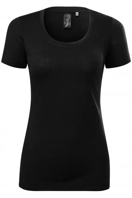 Damen T-Shirt aus Merinowolle - schwarz, XS