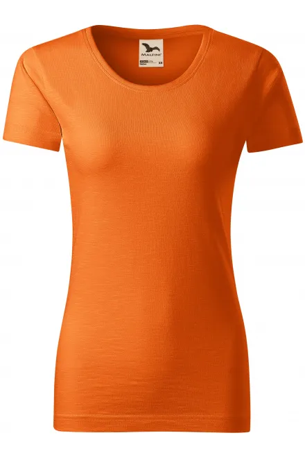 Damen-T-Shirt aus strukturierter Bio-Baumwolle - orange, XS
