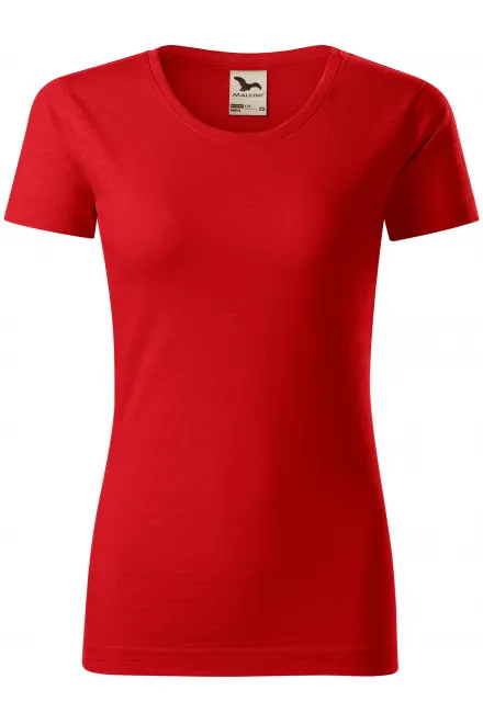 Damen-T-Shirt aus strukturierter Bio-Baumwolle - rot, XS