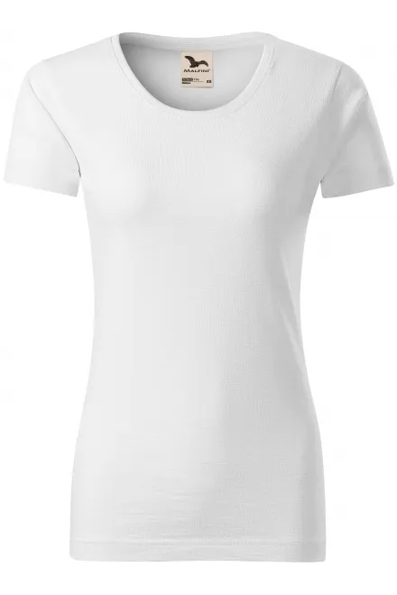 Damen-T-Shirt aus strukturierter Bio-Baumwolle - weiß, XS