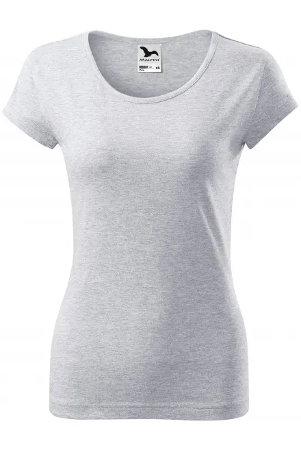Damen T-Shirt mit sehr kurzen Ärmeln - hellgrauer Marmor, XS