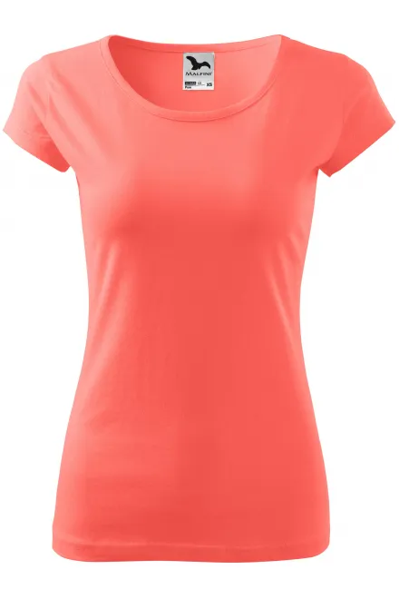 Damen T-Shirt mit sehr kurzen Ärmeln - koralle, XS