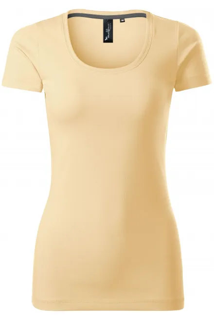 Damen T-Shirt mit Ziernähten - vanille, XS