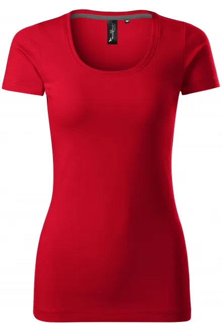 Damen T-Shirt mit Ziernähten - formula red, XS