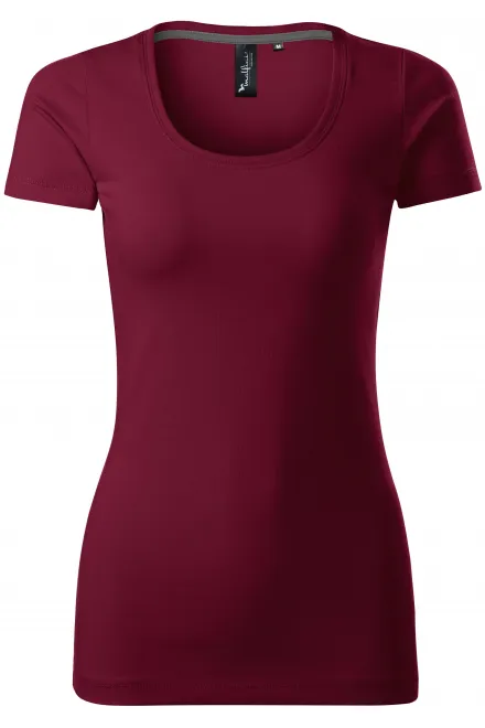 Damen T-Shirt mit Ziernähten - garnet, XS