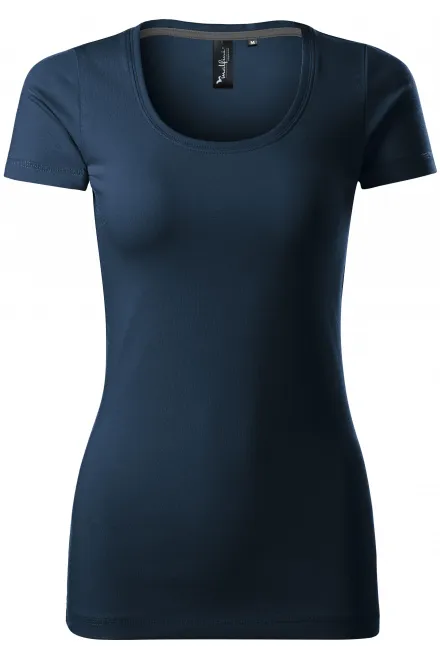 Damen T-Shirt mit Ziernähten - dunkelblau, XS