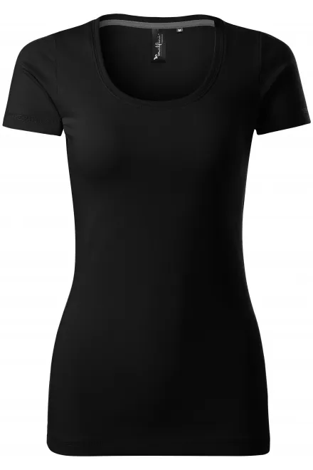 Damen T-Shirt mit Ziernähten - schwarz, XS