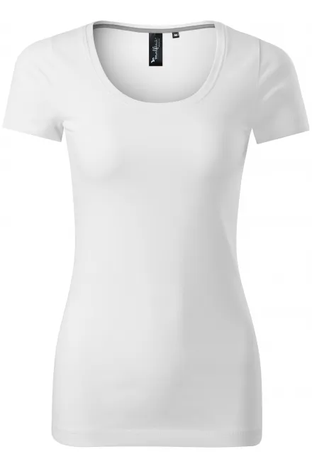 Damen T-Shirt mit Ziernähten - weiß, XS