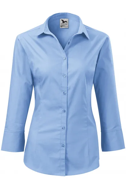 Damenbluse mit langen Ärmeln - Himmelblau, XS