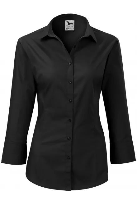 Damenbluse mit langen Ärmeln - schwarz, XS