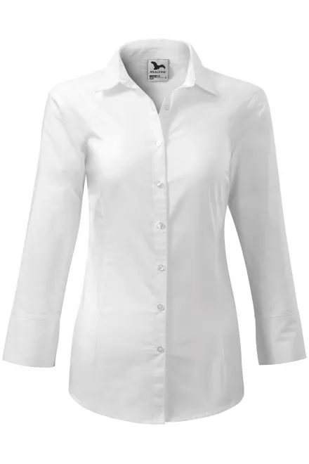 Damenbluse mit langen Ärmeln - weiß, XS