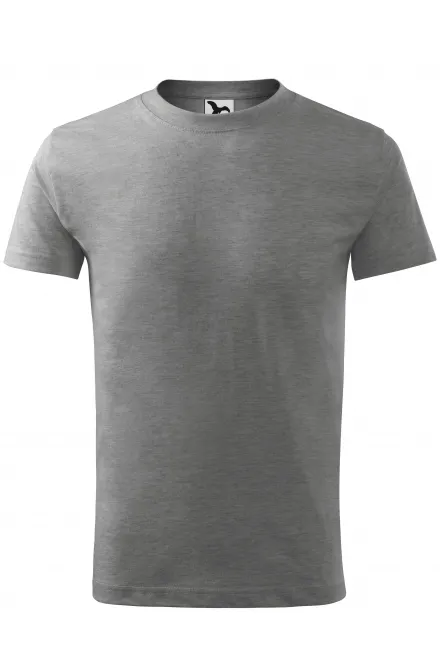 Das einfache T-Shirt der Kinder - dunkelgrauer Marmor, 158 cm / 12 Jahre