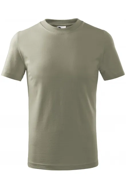 Das einfache T-Shirt der Kinder - helles Khaki, 158 cm / 12 Jahre